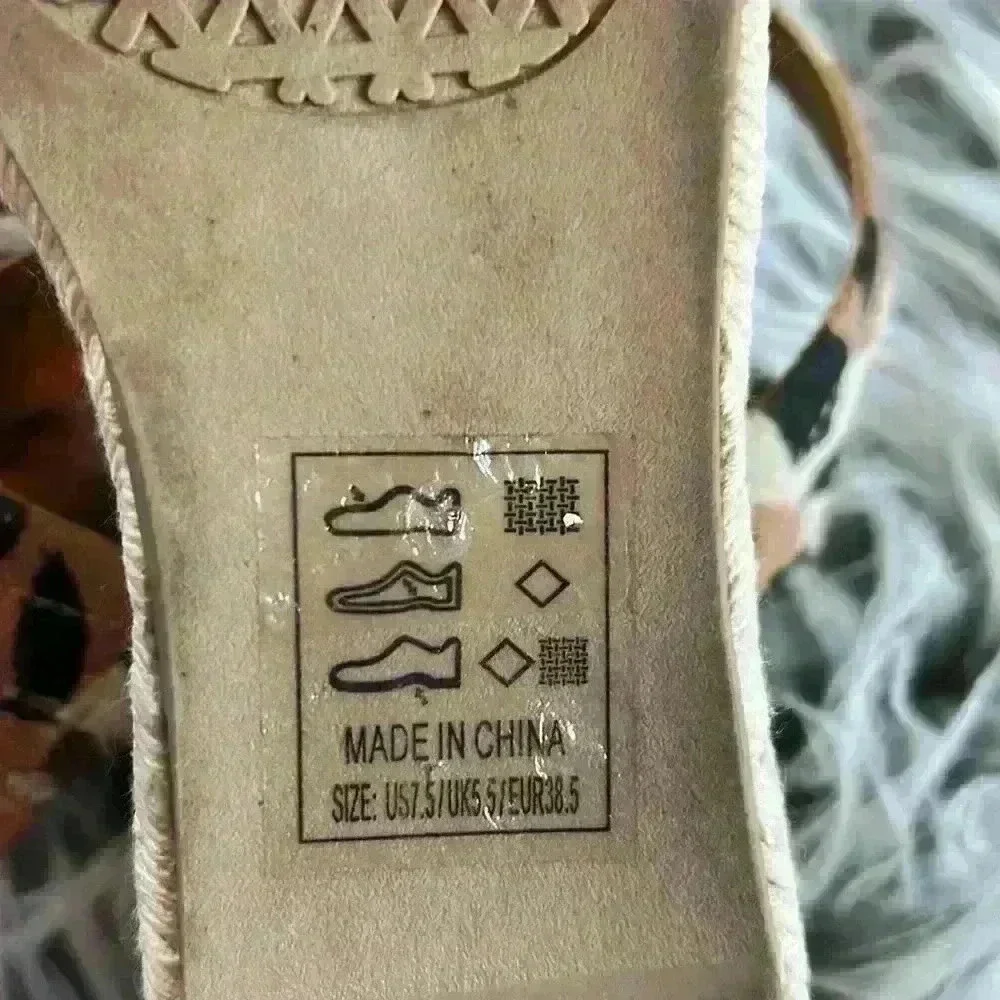 Qupid Leopard Print Canvas Platform Cross Over Espadrilles, 7.5